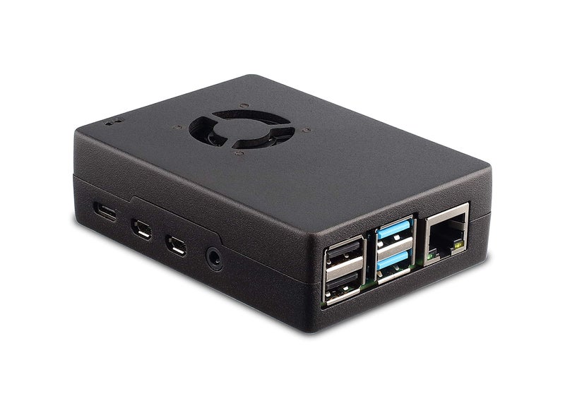Vilros Raspberry Pi 4 Compatible Heavy Duty Aluminum Alloy Case with Preinstalled and Ready to Connect Fan (Black) - Image 1
